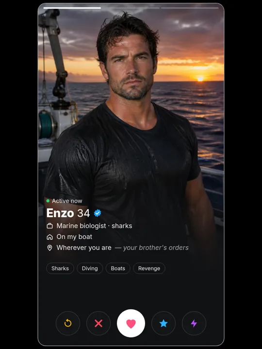 Enzo Vitale dating-profile card, profile