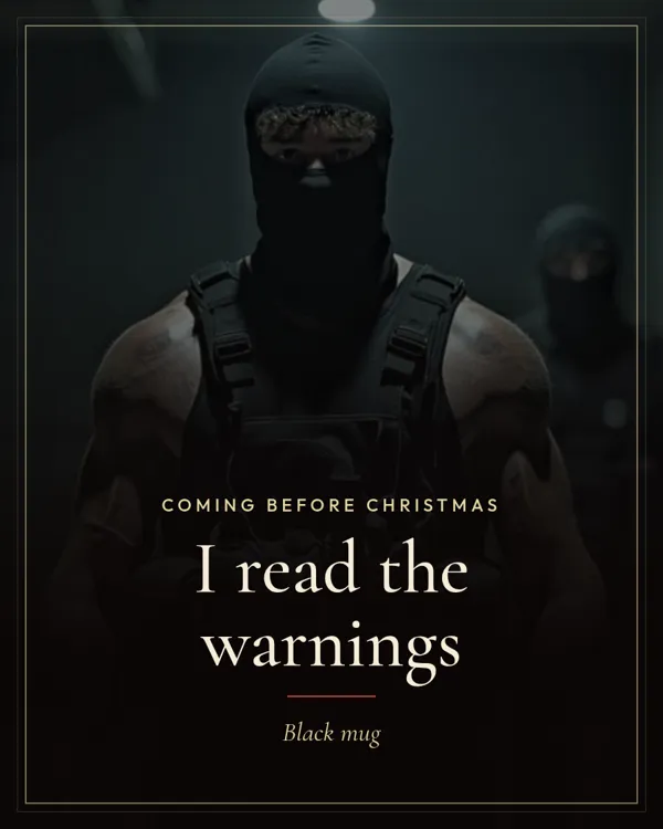 “I read the warnings” mug